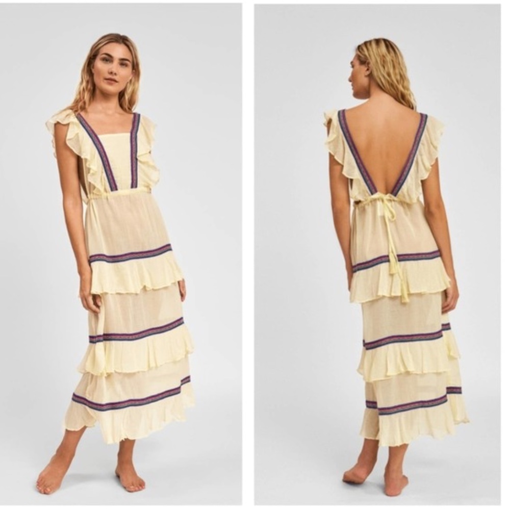 Pitusa Eve summer dress yellow ruffle